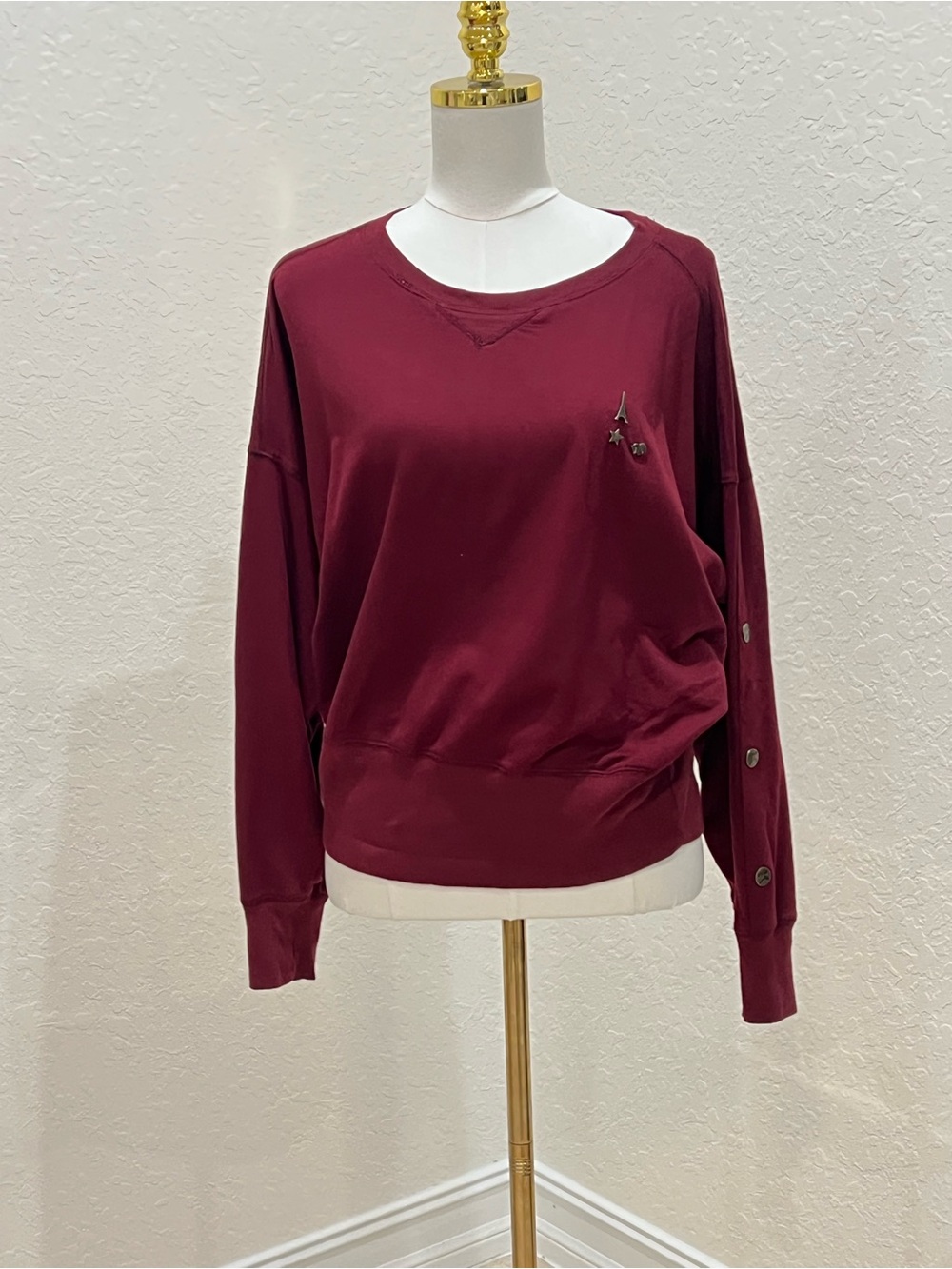 Karl Lagerfeld Burgundy Crewneck Sweatshirt